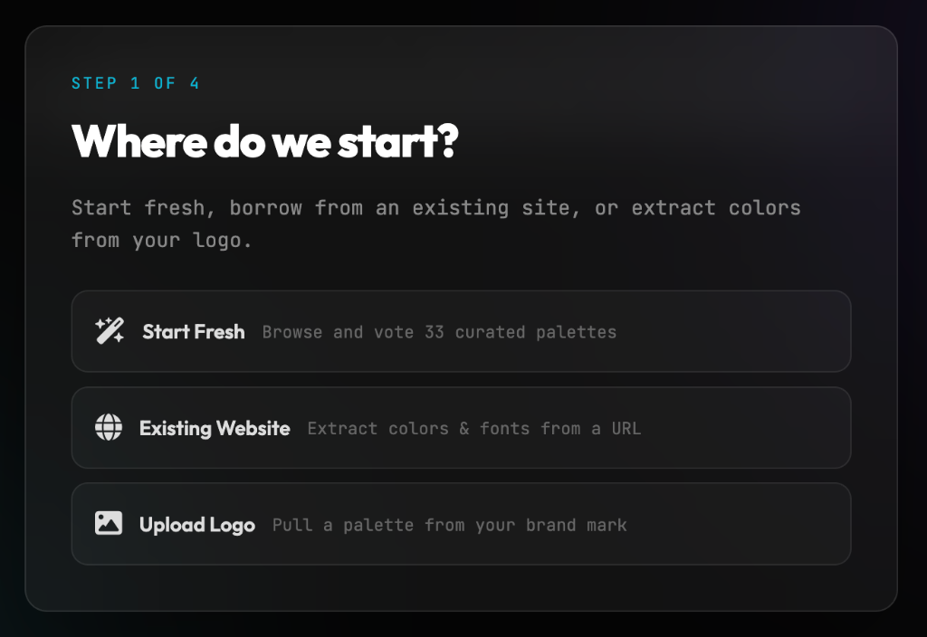 Color extraction and palette selection